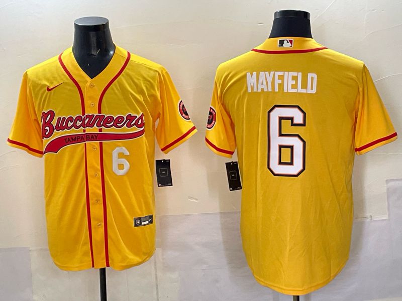 Men 2025 Tampa Bay Buccaneers #6 Mayfield Yellow Joint Name Nike Limited NFL Jersey style 05->tampa bay buccaneers->NFL Jersey